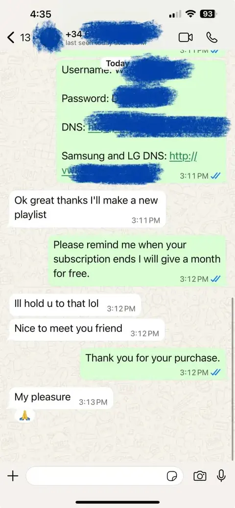 WhatsApp chat with a satisfied IPTVIVA customer WhatsApp chat with a satisfied IPTVIVA customer (3/7)