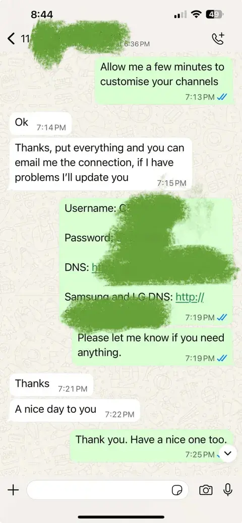 WhatsApp chat with a satisfied IPTVIVA customer WhatsApp chat with a satisfied IPTVIVA customer (7/7)